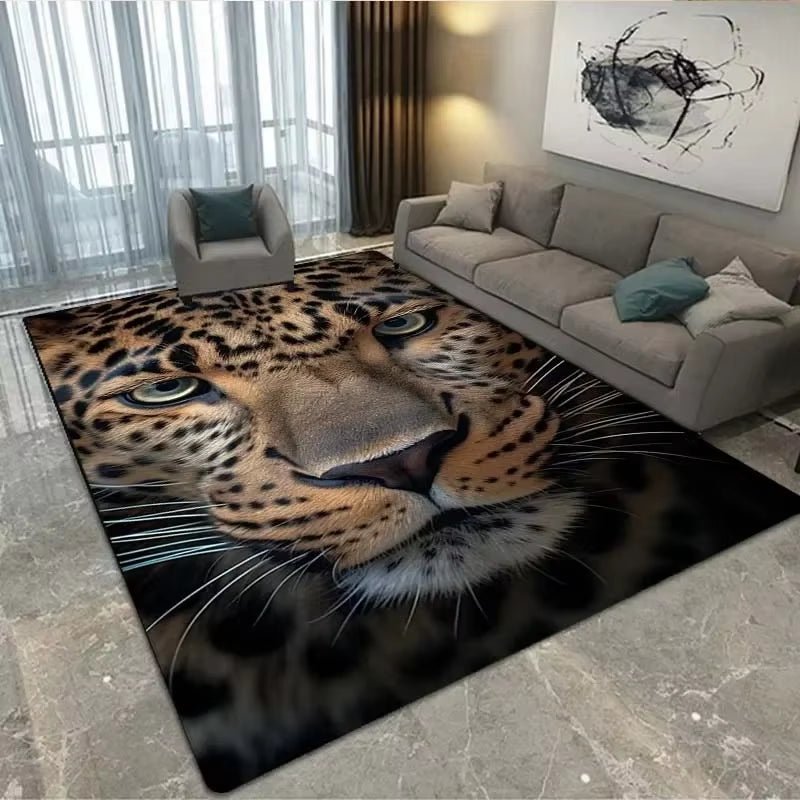 3D Black Panther Living Room Carpet Large Area Carpet Animal Lion Tiger Bedroom Home Decor Tribal Bedroom Carpet Decoration - Tiaki Apparel