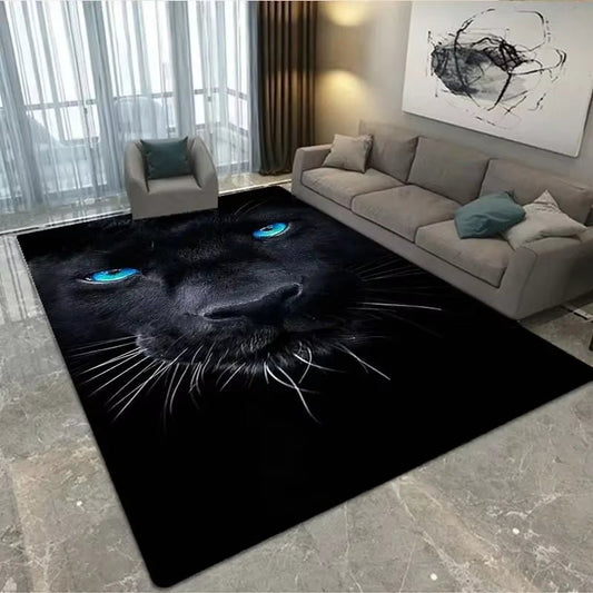 3D Black Panther Living Room Carpet Large Area Carpet Animal Lion Tiger Bedroom Home Decor Tribal Bedroom Carpet Decoration - Tiaki Apparel