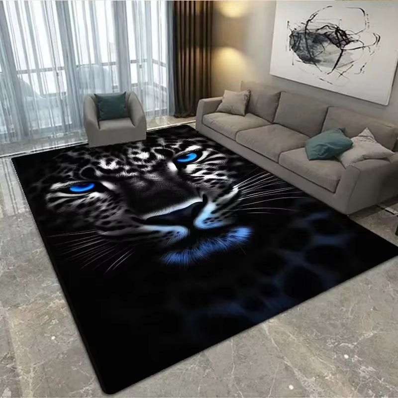 3D Black Panther Living Room Carpet Large Area Carpet Animal Lion Tiger Bedroom Home Decor Tribal Bedroom Carpet Decoration - Tiaki Apparel