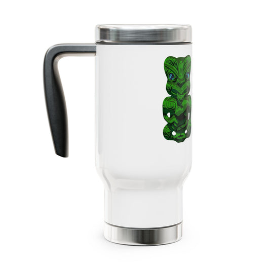 Tiki Stainless Steel Travel Mug with Handle, 14oz - Tiaki Apparel